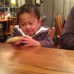Alexander's first Cracker Barrel-- and requisite free crayons, which he promptly tried to eat.